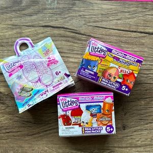 Real Littles lot of 3 Blind Bags Shoes and Mini Mart